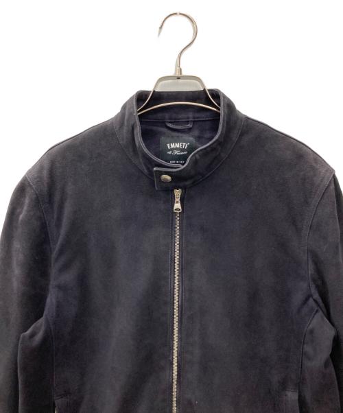 EMMETI（エンメティ）EMMETI (エンメティ) スエード スタンドカラー ブルゾン ネイビー サイズ:SIZE 48の古着・服飾アイテム