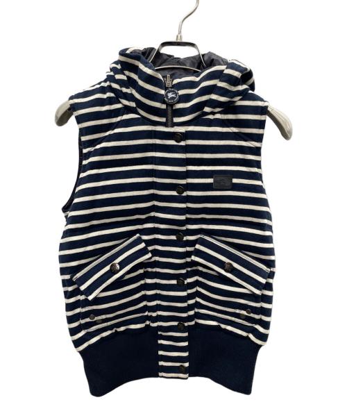 BURBERRY BLUE LABEL（バーバリー ブルー レーベル）BURBERRY BLUE LABEL (バーバリー ブルー レーベル) リバーシブルベスト ネイビー×ホワイト サイズ:38の古着・服飾アイテム