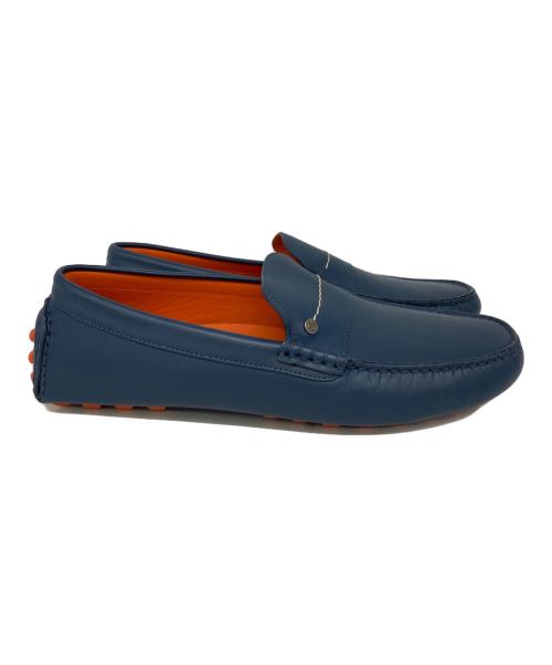 HERMES（エルメス）HERMES (エルメス) ドライビングシューズ ネイビー×オレンジ サイズ:9 1/2の古着・服飾アイテム