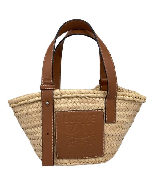 LOEWE（ロエベ）LOEWE (ロエベ) バスケットバッグ スモール（ヤシの葉＆カーフ） ベージュの古着・服飾アイテム