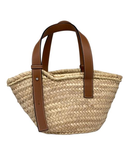 LOEWE（ロエベ）LOEWE (ロエベ) バスケットバッグ スモール（ヤシの葉＆カーフ） ベージュの古着・服飾アイテム