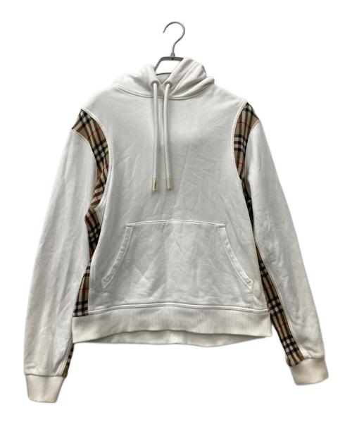 BURBERRY（バーバリー）BURBERRY (バーバリー) ノバチェック切替プルオーバーパーカ ホワイト×ブラウン サイズ:XSの古着・服飾アイテム