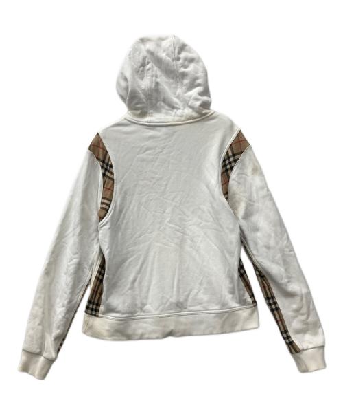BURBERRY（バーバリー）BURBERRY (バーバリー) ノバチェック切替プルオーバーパーカ ホワイト×ブラウン サイズ:XSの古着・服飾アイテム