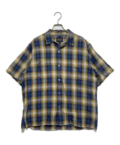 PENDLETON（ペンドルトン）PENDLETON (ペンドルトン) 半袖シャツ イエロー×ネイビー サイズ:Lの古着・服飾アイテム