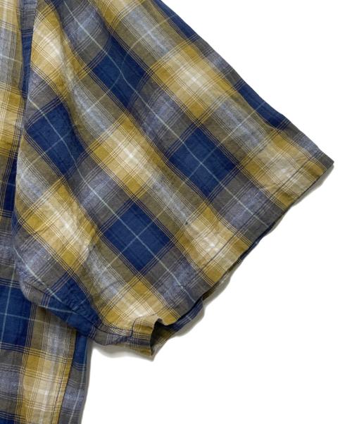 PENDLETON（ペンドルトン）PENDLETON (ペンドルトン) 半袖シャツ イエロー×ネイビー サイズ:Lの古着・服飾アイテム