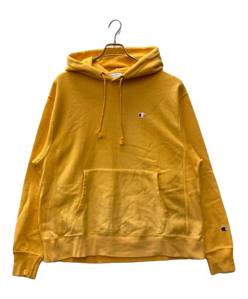 Champion REVERSE WEAVE（チャンピオン リバース ウィーブ）Champion REVERSE WEAVE (チャンピオン リバース ウィーブ) プルオーバーパーカー イエロー サイズ:Lの古着・服飾アイテム