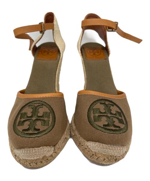 TORY BURCH（トリーバーチ）TORY BURCH (トリーバーチ) エスパドリーユサンダル ベージュ×ブラウン サイズ:7の古着・服飾アイテム