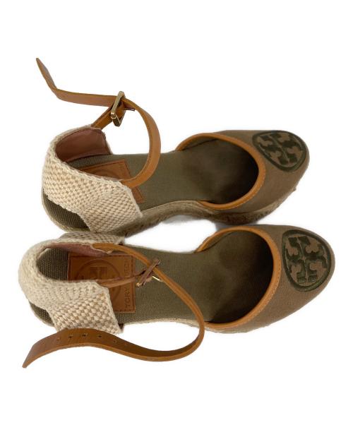 TORY BURCH（トリーバーチ）TORY BURCH (トリーバーチ) エスパドリーユサンダル ベージュ×ブラウン サイズ:7の古着・服飾アイテム