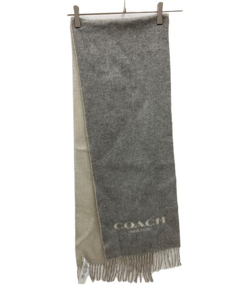 COACH（コーチ）COACH (コーチ) カシミヤ混マフラー グレーの古着・服飾アイテム