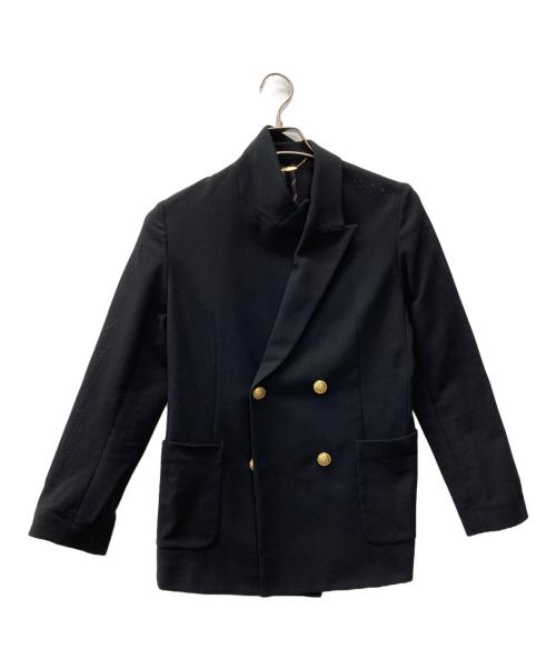 allureville（アルアバイル）allureville (アルアバイル) マットクロスダブルジャケット ネイビー サイズ:2の古着・服飾アイテム