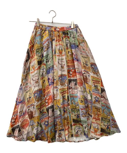 DISNEY（ディズニー）DISNEY (ディズニー) moussy (マウジー) MD VTG POSTER LONG SKIRT マルチカラー サイズ:Ｍの古着・服飾アイテム