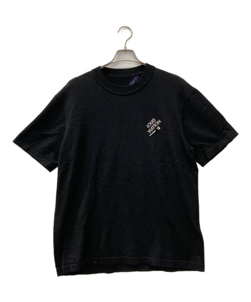 LOUIS VUITTON（ルイ ヴィトン）LOUIS VUITTON (ルイ ヴィトン) シグネチャーショートスリーブ ニット ブラック サイズ:Lの古着・服飾アイテム