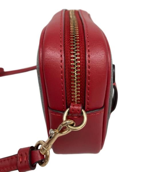 COACH（コーチ）COACH (コーチ) 2WAYウエストポーチ レッド×ブラウンの古着・服飾アイテム