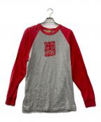 INDEPENDENT×NHSインディペンデント×エヌエイチエス）の古着「長袖カットソー」｜レッド×グレー