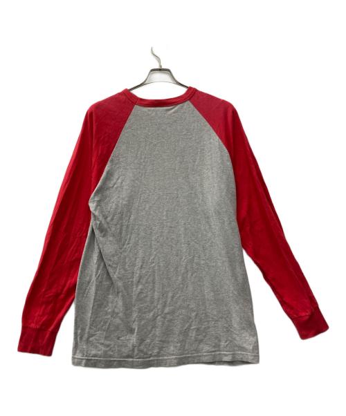 INDEPENDENT（インディペンデント）INDEPENDENT (インディペンデント) NHS (エヌエイチエス) 長袖カットソー レッド×グレー サイズ:Lの古着・服飾アイテム