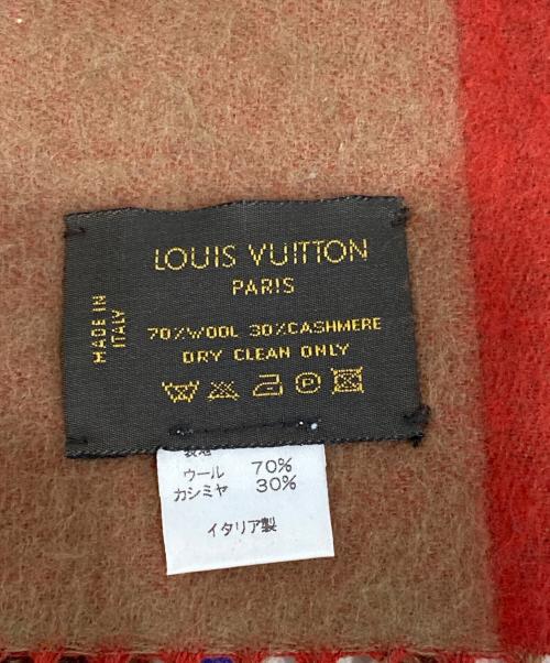 LOUIS VUITTON（ルイ ヴィトン）LOUIS VUITTON (ルイ ヴィトン) マフラー ブラウン×レッドの古着・服飾アイテム