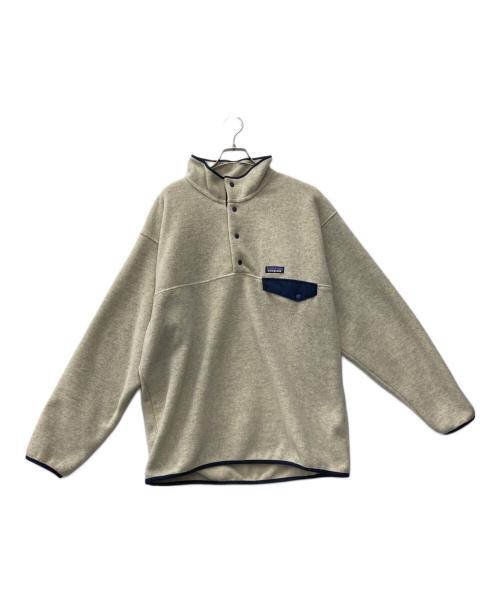 Patagonia（パタゴニア）Patagonia (パタゴニア) シンチラスナップTプルオーバー ベージュ×ネイビー サイズ:Lの古着・服飾アイテム