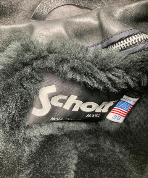 Schott（ショット）Schott (ショット) ボアライナー付シングルライダースジャケット ブラック サイズ:38の古着・服飾アイテム