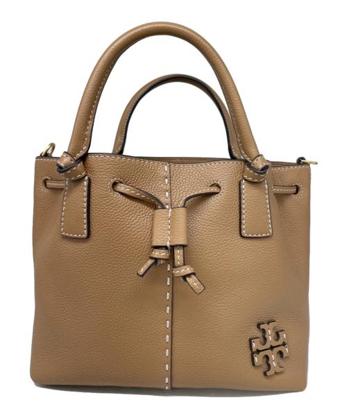 TORY BURCH（トリーバーチ）TORY BURCH (トリーバーチ) MCGRAW SMALL DRAWSTRING SATCHEL ベージュの古着・服飾アイテム