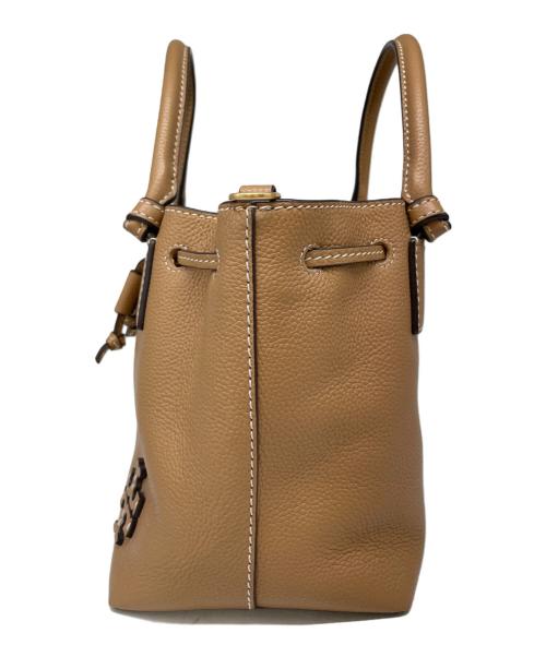 TORY BURCH（トリーバーチ）TORY BURCH (トリーバーチ) MCGRAW SMALL DRAWSTRING SATCHEL ベージュの古着・服飾アイテム