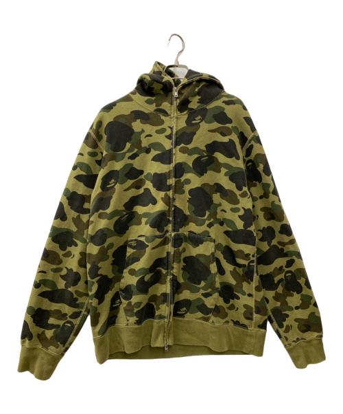 A BATHING APE（アベイシングエイプ）A BATHING APE (アベイシングエイプ) ジップパーカー エイプカモ  グリーン サイズ:2XLの古着・服飾アイテム