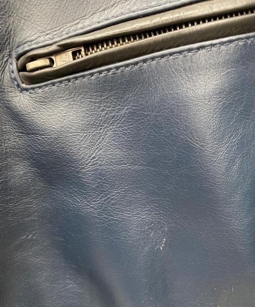 Liugoo Leathers（リューグーレザーズ）Liugoo Leathers (リューグーレザーズ) レザージャケット ネイビー サイズ:LLの古着・服飾アイテム
