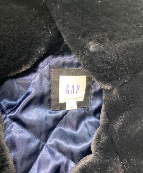 GAP（ギャップ）GAP (ギャップ) フェイクファー襟付き短丈ジャケット ブラック サイズ:Lの古着・服飾アイテム