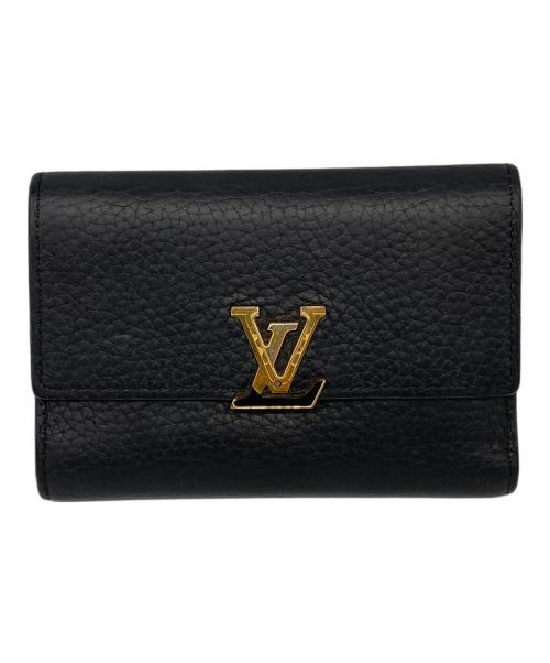 LOUIS VUITTON（ルイ ヴィトン）LOUIS VUITTON (ルイ ヴィトン) ポルトフォイユ・カプシーヌ コンパクト ブラック×ピンクの古着・服飾アイテム