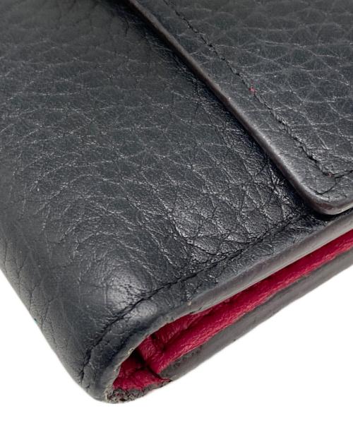 LOUIS VUITTON（ルイ ヴィトン）LOUIS VUITTON (ルイ ヴィトン) ポルトフォイユ・カプシーヌ コンパクト ブラック×ピンクの古着・服飾アイテム