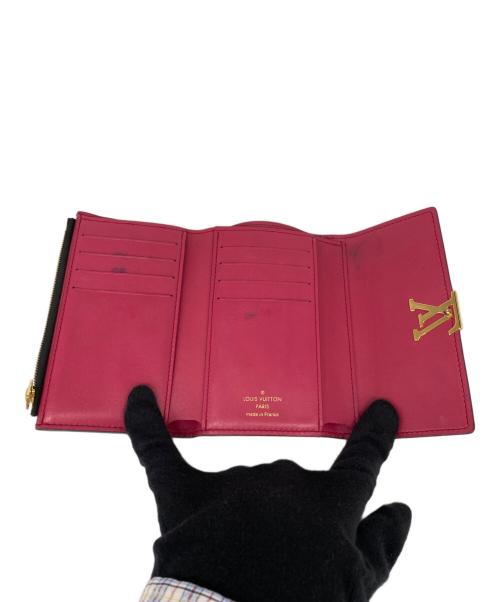 LOUIS VUITTON（ルイ ヴィトン）LOUIS VUITTON (ルイ ヴィトン) ポルトフォイユ・カプシーヌ コンパクト ブラック×ピンクの古着・服飾アイテム