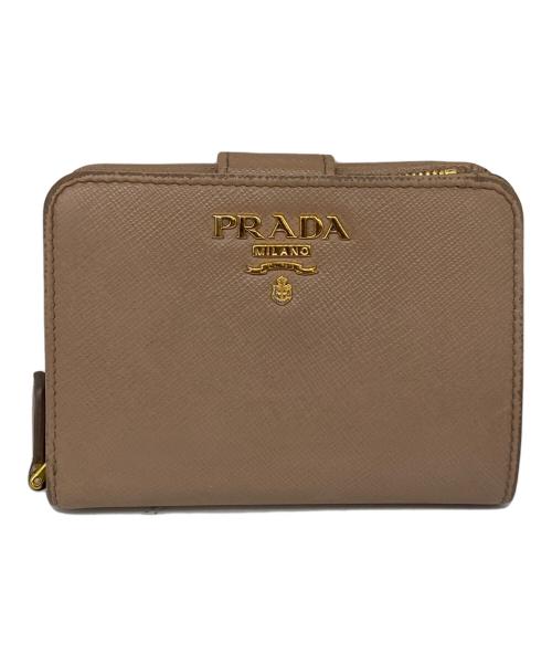 PRADA（プラダ）PRADA (プラダ) サフィアーノ ベージュ×レッドの古着・服飾アイテム
