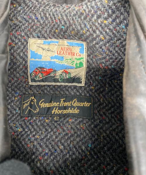Aero LEATHER（エアロレザー）Aero LEATHER (エアロレザー) ダブルライダースジャケット ブラック サイズ:42の古着・服飾アイテム