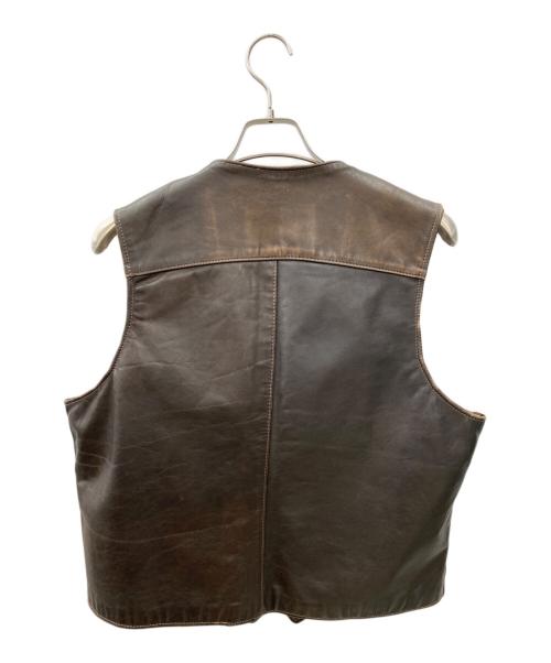 Schott（ショット）Schott (ショット) レザーベスト ブラウン サイズ:Lの古着・服飾アイテム