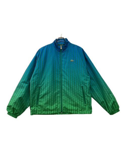 LACOSTE（ラコステ）LACOSTE (ラコステ) バックプリントモノグラムトラックジャケット グリーン×ブルー サイズ:48の古着・服飾アイテム