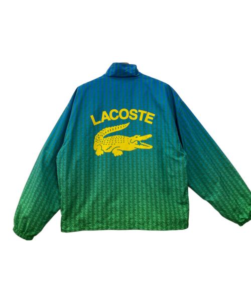 LACOSTE（ラコステ）LACOSTE (ラコステ) バックプリントモノグラムトラックジャケット グリーン×ブルー サイズ:48の古着・服飾アイテム