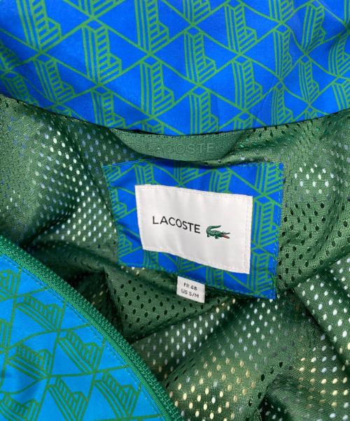 LACOSTE（ラコステ）LACOSTE (ラコステ) バックプリントモノグラムトラックジャケット グリーン×ブルー サイズ:48の古着・服飾アイテム