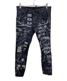 DSQUARED2（ディースクエアード）の古着「ICON ROCK PRINT WASH SKATER JEAN」｜インディゴ