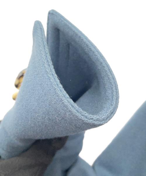 ELIN（エリン）ELIN (エリン) ノーカラーコート ブルー サイズ:36の古着・服飾アイテム