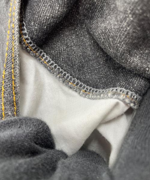YOUNGER SONG（ヤンガーソング）YOUNGER SONG (ヤンガーソング) damage wide denim グレー サイズ:Lの古着・服飾アイテム