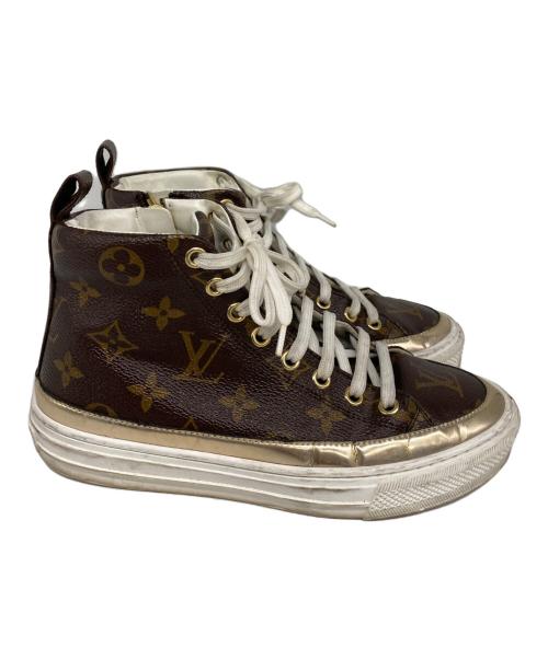 LOUIS VUITTON（ルイ ヴィトン）LOUIS VUITTON (ルイ ヴィトン) ハイカットスニーカー ブラウン サイズ:34 1/2の古着・服飾アイテム