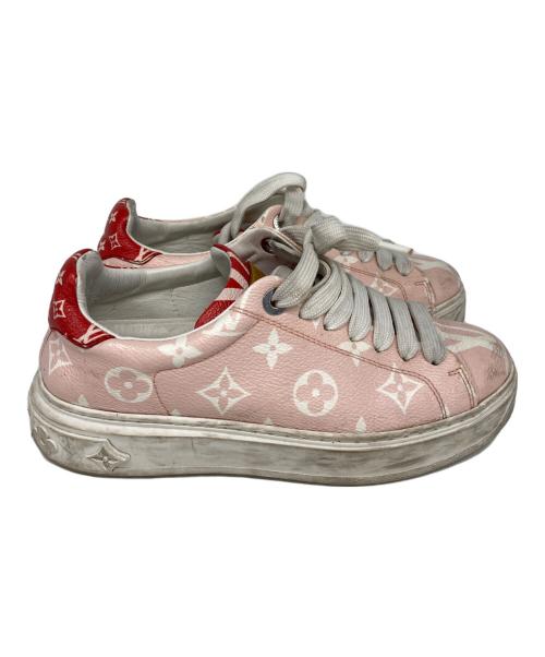 LOUIS VUITTON（ルイ ヴィトン）LOUIS VUITTON (ルイ ヴィトン) タイムアウト・ラインスニーカー ピンク サイズ:34 1/2の古着・服飾アイテム