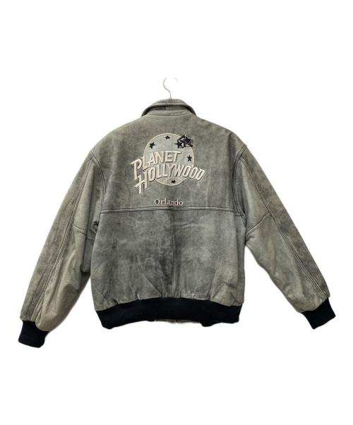 PLANET HOLLYWOOD（プラネットハリウッド）PLANET HOLLYWOOD (プラネットハリウッド) レザージャケット グレー サイズ:Lの古着・服飾アイテム