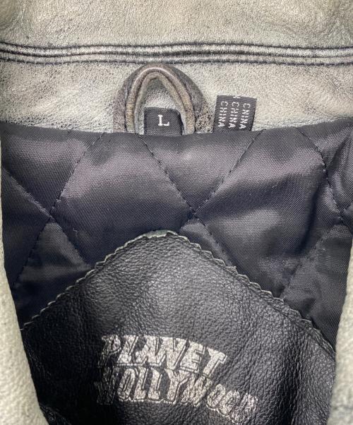 PLANET HOLLYWOOD（プラネットハリウッド）PLANET HOLLYWOOD (プラネットハリウッド) レザージャケット グレー サイズ:Lの古着・服飾アイテム