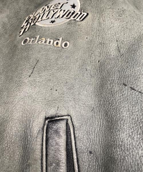 PLANET HOLLYWOOD（プラネットハリウッド）PLANET HOLLYWOOD (プラネットハリウッド) レザージャケット グレー サイズ:Lの古着・服飾アイテム