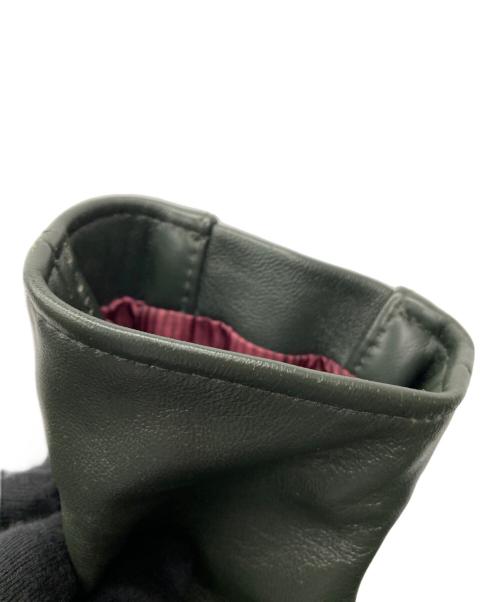 MEN'S BIGI（メンズビギ）MEN'S BIGI (メンズビギ) ラムレザークロームタンニングセミダブルライダースジャケット グリーン サイズ:4の古着・服飾アイテム