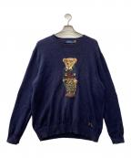 POLO RALPH LAURENポロ・ラルフローレン）の古着「ポロベアーニット」｜ネイビー
