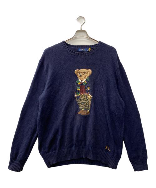 POLO RALPH LAUREN（ポロ・ラルフローレン）POLO RALPH LAUREN (ポロ・ラルフローレン) ポロベアーニット ネイビー サイズ:XLの古着・服飾アイテム