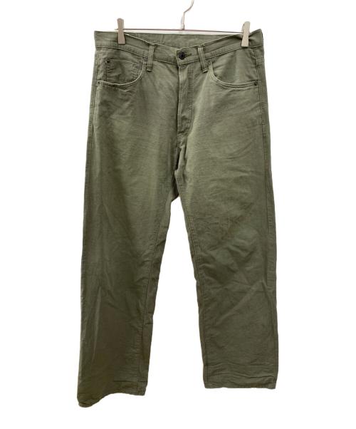 ONI DENIM（オニデニム）ONI DENIM (オニデニム) ベタシャン シャンブレー セルビッチ ワイドストレート パンツ オリーブ サイズ:W33の古着・服飾アイテム