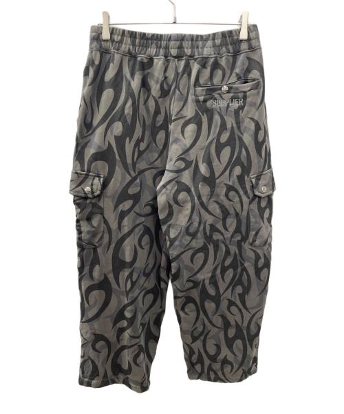SUPPLIER（サプライヤー）SUPPLIER (サプライヤー) Tribal Camo Baggy Sweat Pants グレー×ブラック サイズ:Lの古着・服飾アイテム