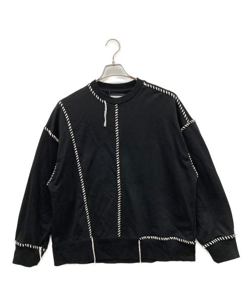 MAISON SPECIAL（メゾンスペシャル）MAISON SPECIAL (メゾンスペシャル) プライムオーバーエンブロイダリークルーネックPO ブラック サイズ:Mの古着・服飾アイテム